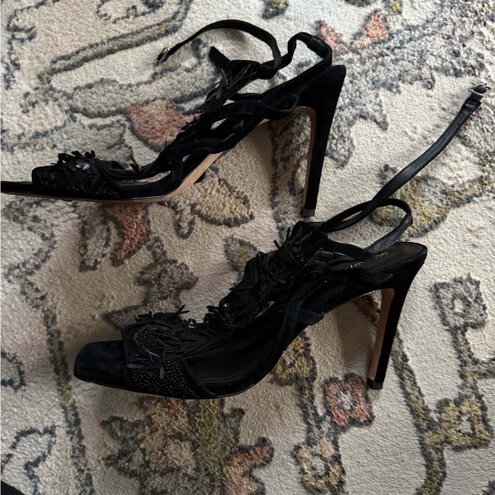 Donald J. Pliner Black Strappy Heels - Picture 2 of 13